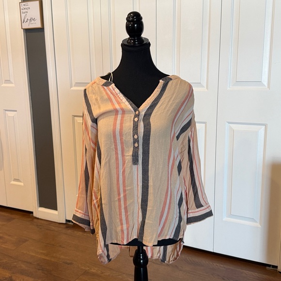 Nine West Orange and Brown Striped Blouse - Picture 8 of 11